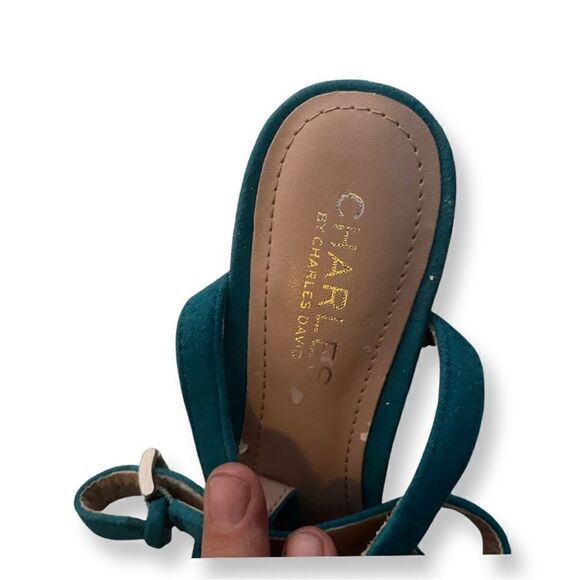 Charles David Aqua Suede Heels - Picture 7 of 7